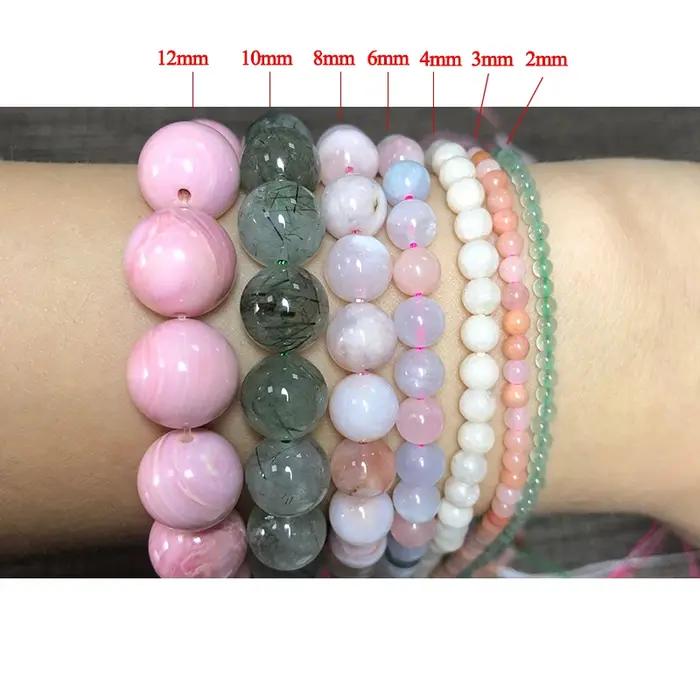 Perles de jade et de calcédoine bleu foncé en pierre naturelle pour la création de bijoux DIY et bracelets à breloques occasions spéciales femmes