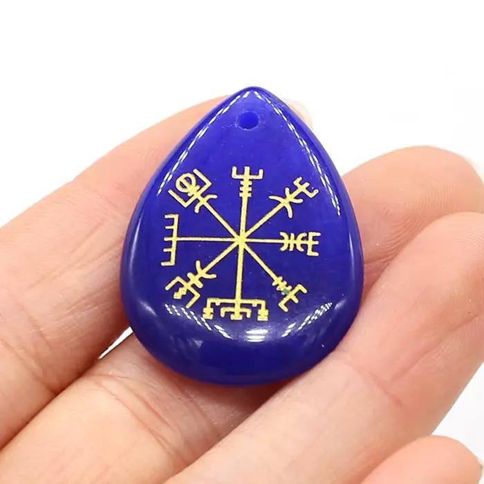 Reiki – pierres précieuses naturelles en forme de goutte, 32x25mm, pour la fabrication de bijoux, co