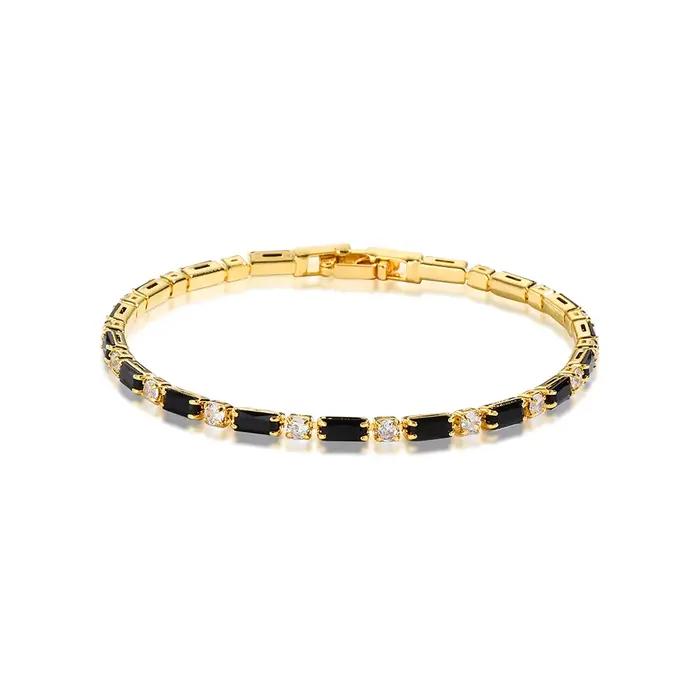 Bracelets de Tennis en cristal noir pour femmes et hommes
