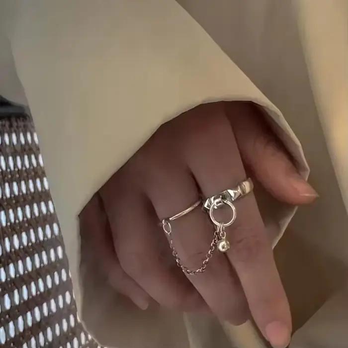 Bague de cocktail en argent sterling 925 avec pierres précieuses variées pour femmes style punk et occasions spéciales