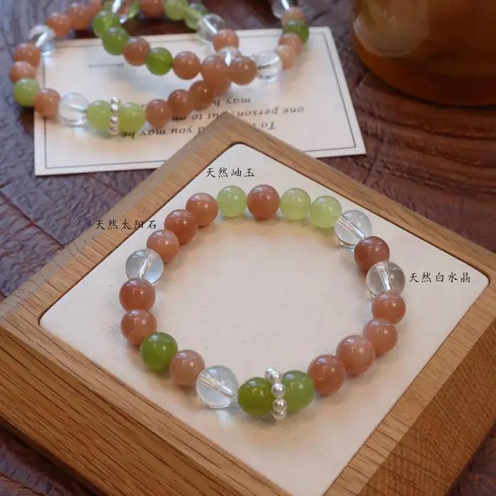 Bracelet en perles de cristal naturel multi-pierres pour femmes occasions spéciales partys fêtes anniversaires saint-valentin