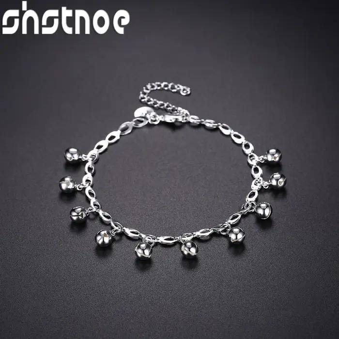 Bracelet cloche élégant et charmant en argent Sterling 925