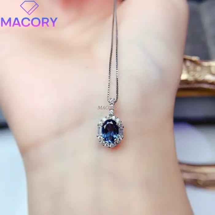 Nouvelle collection de bijoux de luxe en argent sterling 925 avec topaze bleue de Londres naturelle, couleur profonde, raffinée et élégante