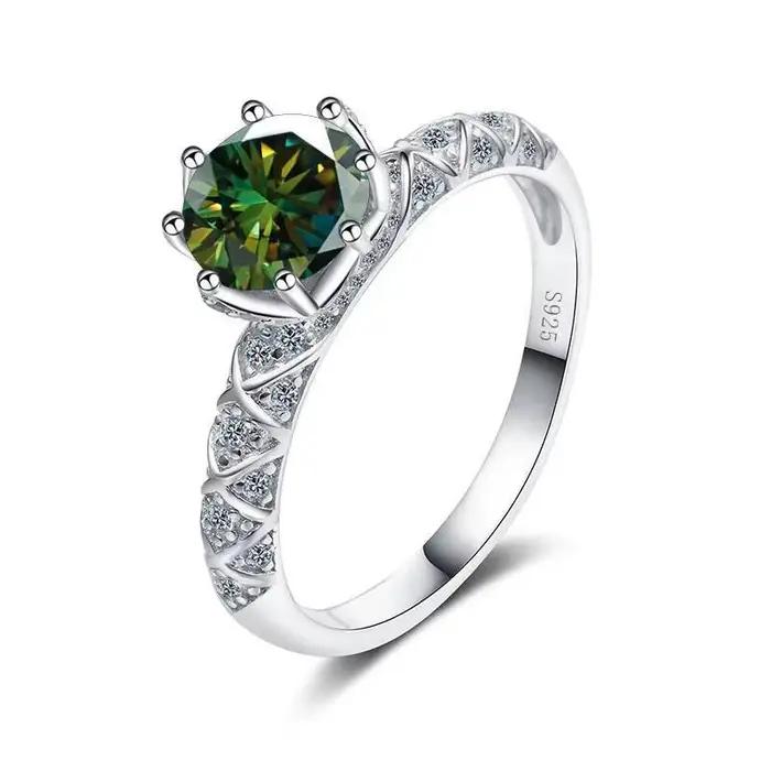Bague en Moissanite de qualité supérieure avec forme étoile en argent sterling plaqué or pour femmes, occasion anniversaire et mariage