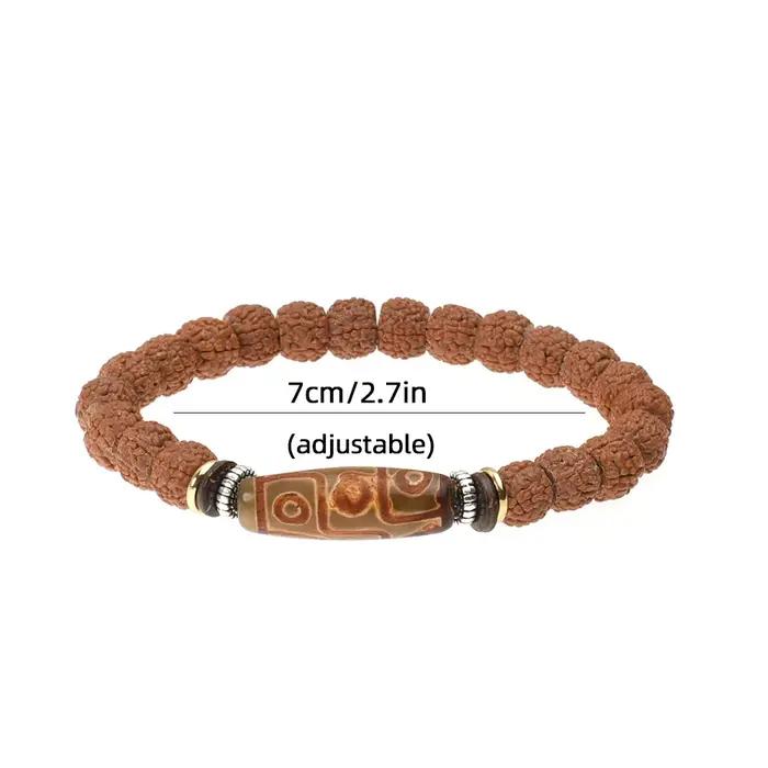 Bracelet Rudraksha Bodhi en bois naturel pour hommes et femmes, bracelet de méditation traditionnel, bijou spirituel pour occasions spéciales