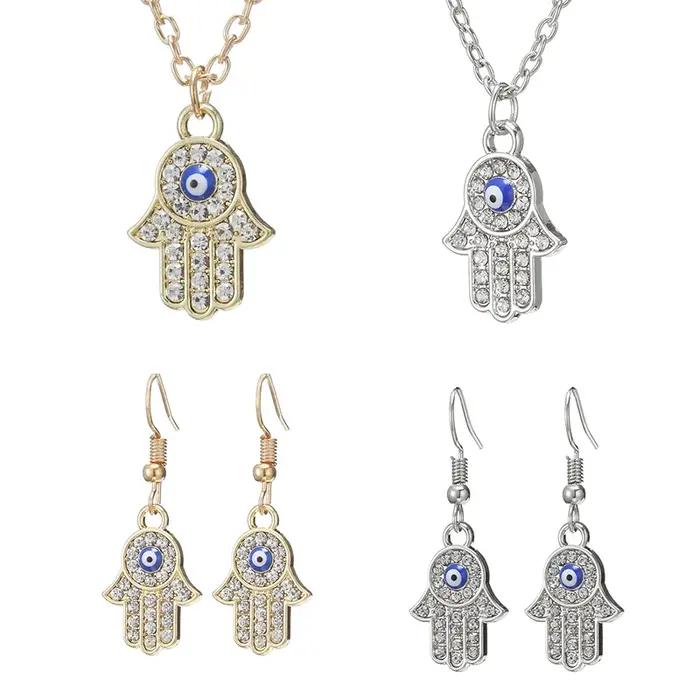 Collier en cristal main de fatma Hamsa turc pour femmes et hommes