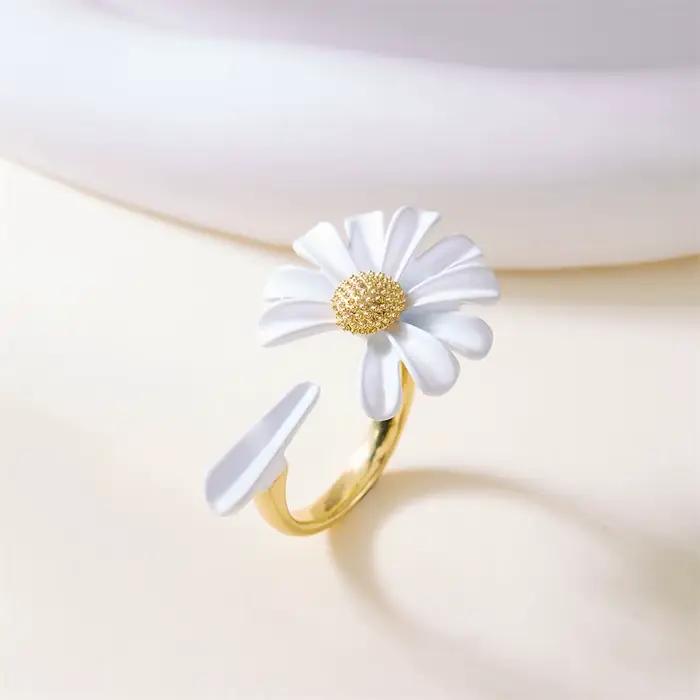 Bagues Vintage en forme de marguerite pour femmes