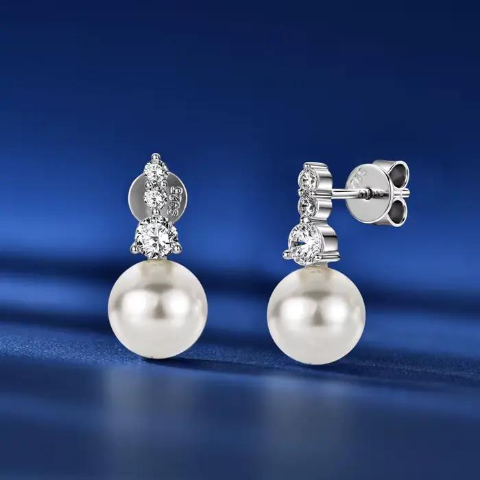 OXTAO – collier et boucles d'oreilles en perles d'eau douce naturelles pour femmes, pendentif en for
