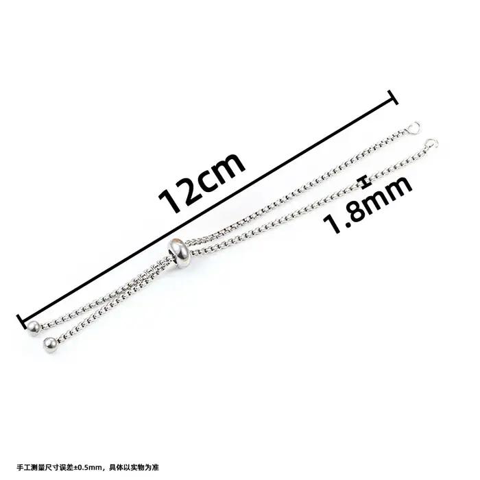 Bracelet ajustable à perles carrées en acier inoxydable, accessoires DIY pour connexion de pendentifs, mode haut de gamme