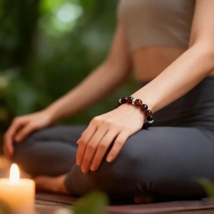 Bracelet de guérison grenat – Pierre naturelle pour toute confiance et passion