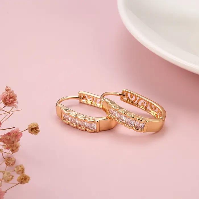 Kinel – boucles d'oreilles créoles en Zircon naturel pour femmes