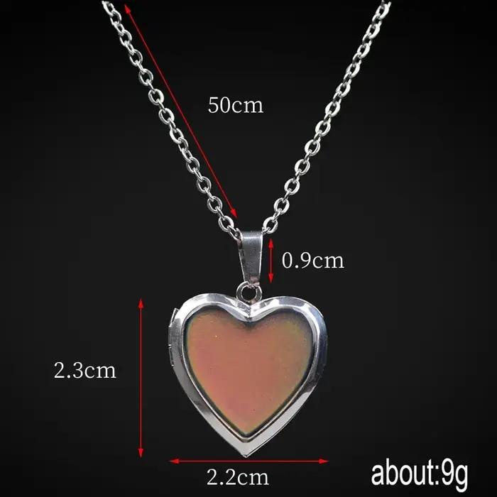 Pendentif médaillon en forme de cœur bijou d'amour cadre photo boîte ras du cou bijoux romantiques pour femmes et hommes occasions spéciales