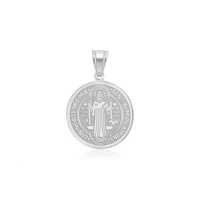 Collier pendentif Saint benoît catholique Vintage, colliers croisés en acier inoxydable 316L pour ho