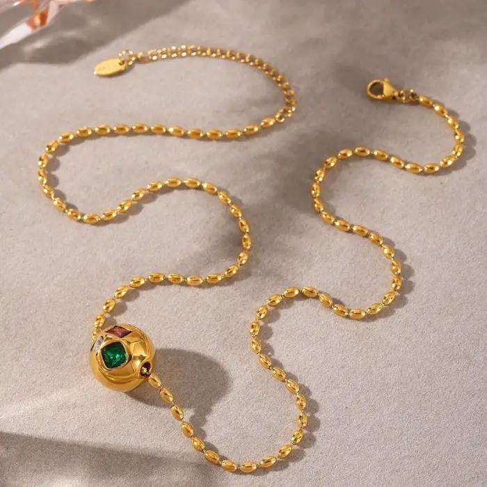 Collier chaîne en Zircon coloré pour femmes