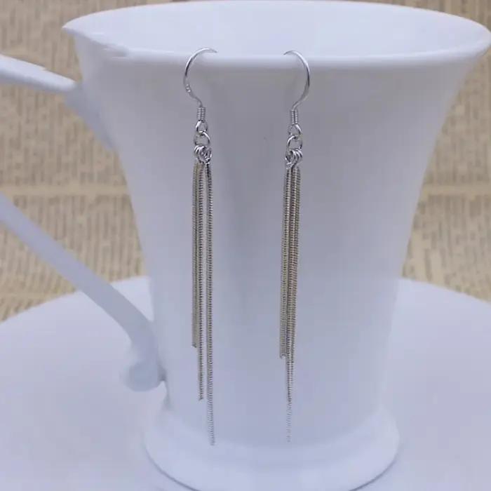 Buyee-Boucle d'oreille pendante en argent regardé 925 pour femme