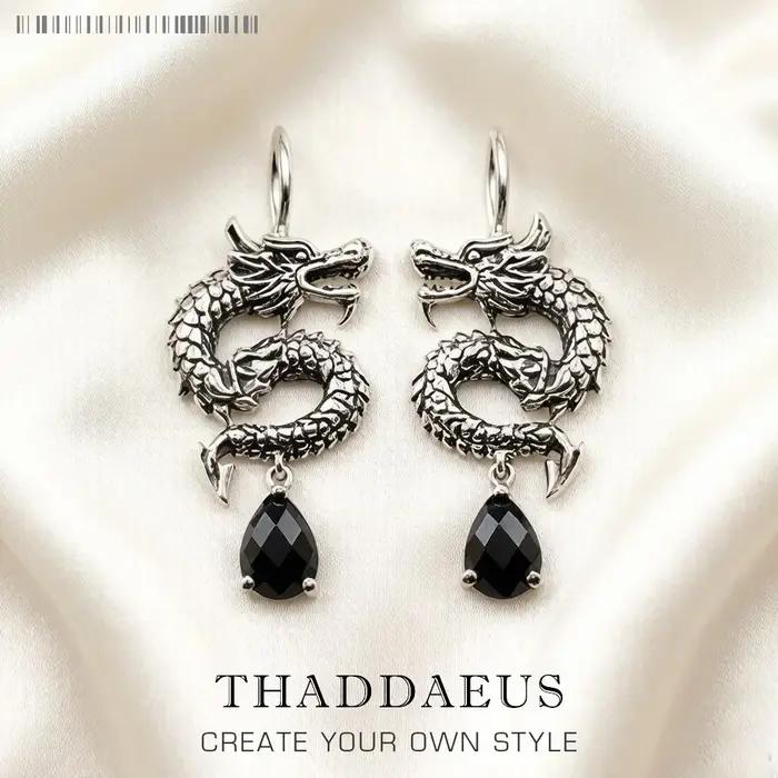 Boucle d'oreille goutte Dragon chinois Europe ethnique, bijoux fins pour femmes et hommes, cadeau en