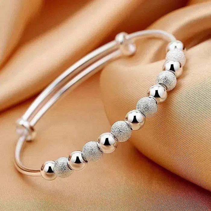Breloques 925 couleur argent luxe perles Bracelets Bracelets mignon pour les femmes mode fête de mar