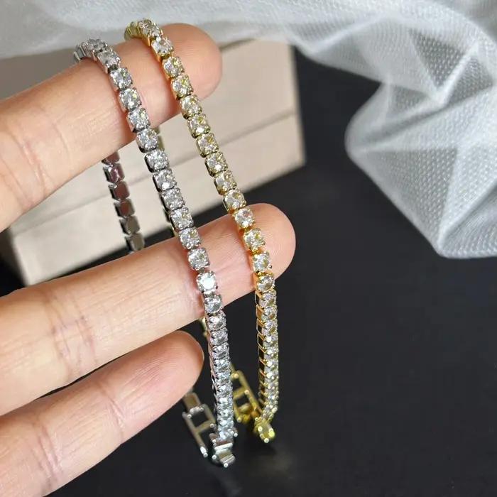 Bracelets de Tennis en acier inoxydable pour femmes
