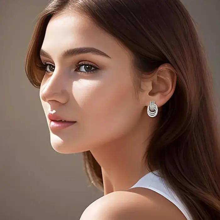 Boucles d'oreilles épaisses plaquées or 18 carats pour femmes