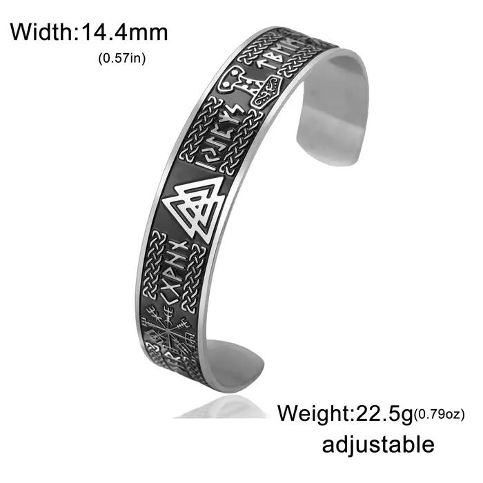 VASSAGO Bracelet Viking pour hommes Runes nordiques Mjolnir Vegvisir boussole Triskele Valknut casqu