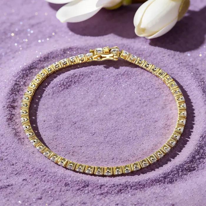 Bracelets tennis ronds en moissanite de 3 mm IOGOU