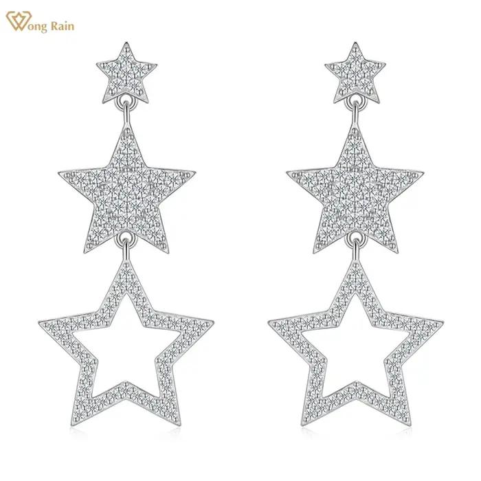 Wong Rain – boucles d'oreilles en argent sterling 925 scintillant