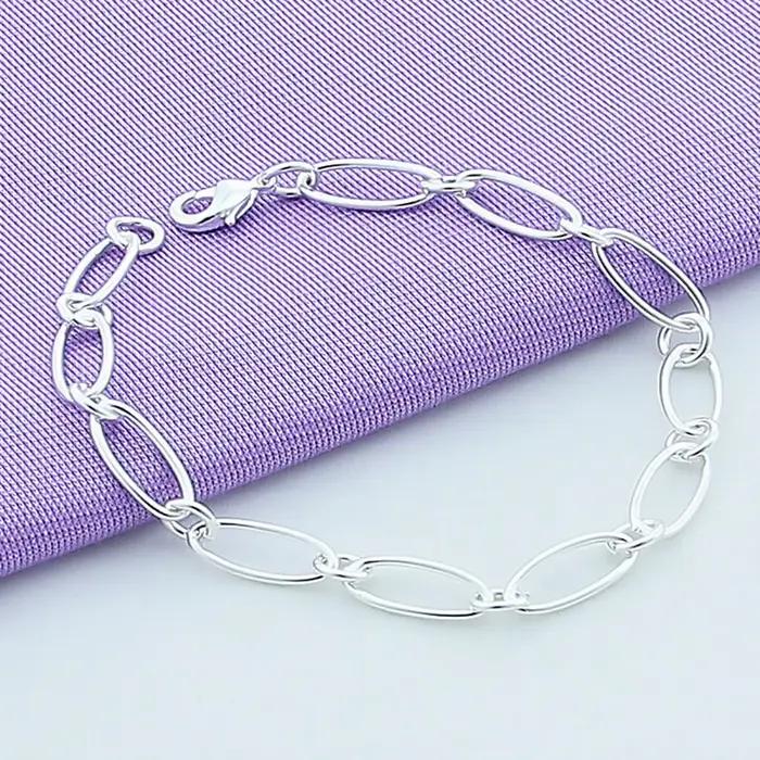Bracelets simples en argent sterling 925 pour femmes et hommes