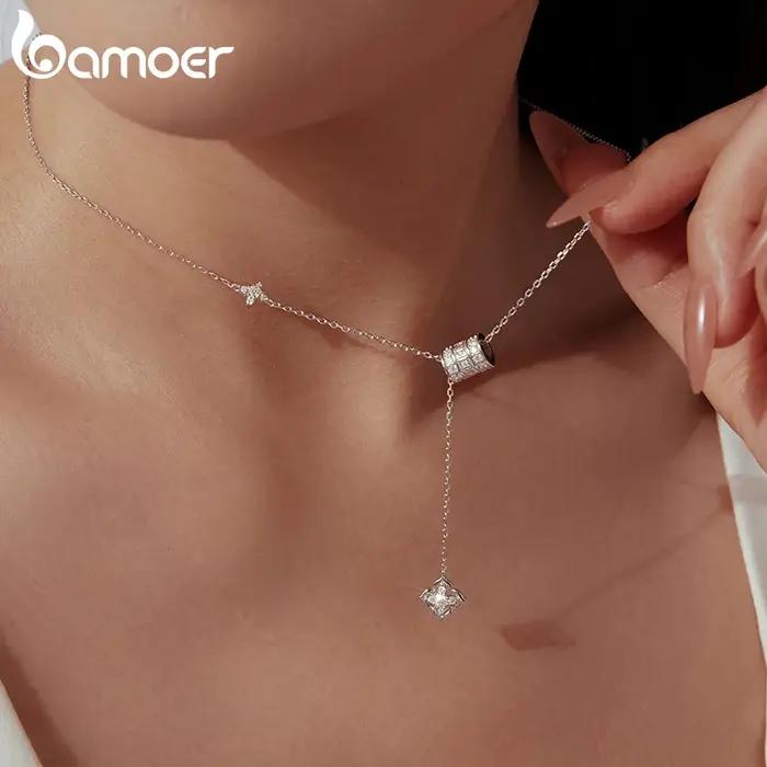 BAMOER – collier en moissanite en argent Sterling 925