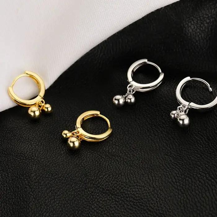 Boucles d'oreilles boule en argent regardé 925 pour femmes