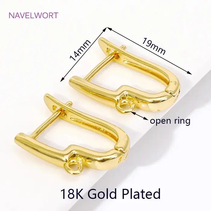Boucles d'Oreille Crochet Fermoirs en Or 18K Plaqué pour Créations Bijouterie Personnalisées Occasions Spéciales Fournitures DIY