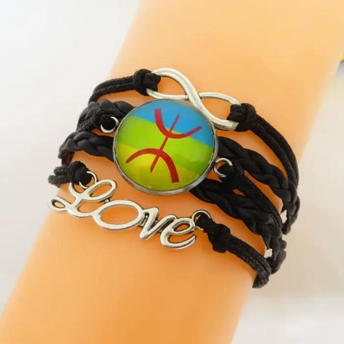 Bracelet drapeau berbère d'amour, breloque faite à la main, paracorde, pour femmes et hommes, bijoux cadeau