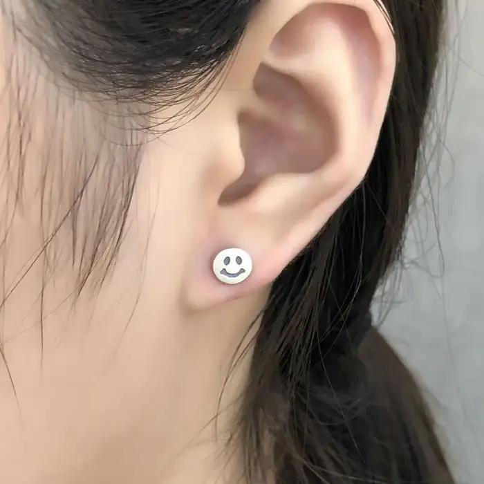 MKENjazz-Boucles d'oreilles en argent regardé 925 pour hommes et femmes