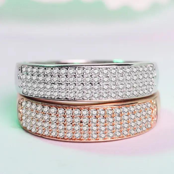 Bague de mariage géométrique en or Rose pour femmes