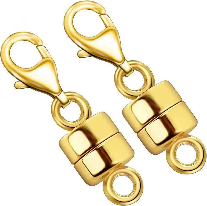 Fermoirs Magnétiques pour Collier, Fermoirs en Or et Argent 14K, Fermoirs Magnétiques pour Bijoux