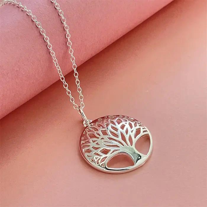 Collier en argent 925 avec pendentif Arbre de Vie