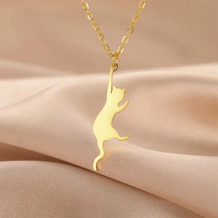 My Shape Colliers pendentif os de chat et de poisson pour femmes et filles