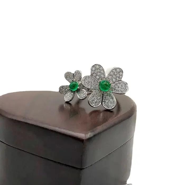 Bague de Doigt de Camélia Tridimensionnel Ajustable