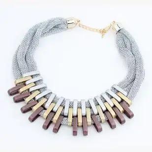 Collier ras du cou géométrique tressé à la main en acrylique pour femme styles modernes occasions spéciales