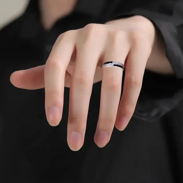 Bague croisée réglable en acier inoxydable pour hommes et femmes style punk et classique occasionnels et quotidiennes