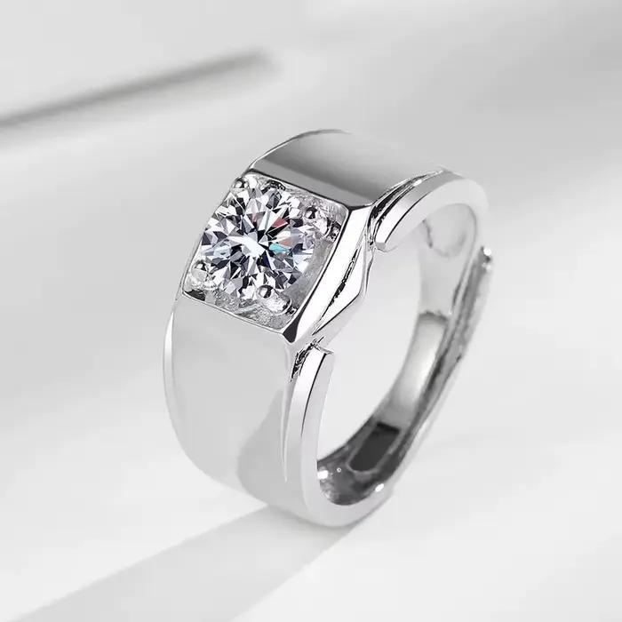 Bague en argent sterling 925 pour homme et femme, magnifique bague brillante, bijoux de mode pour ma