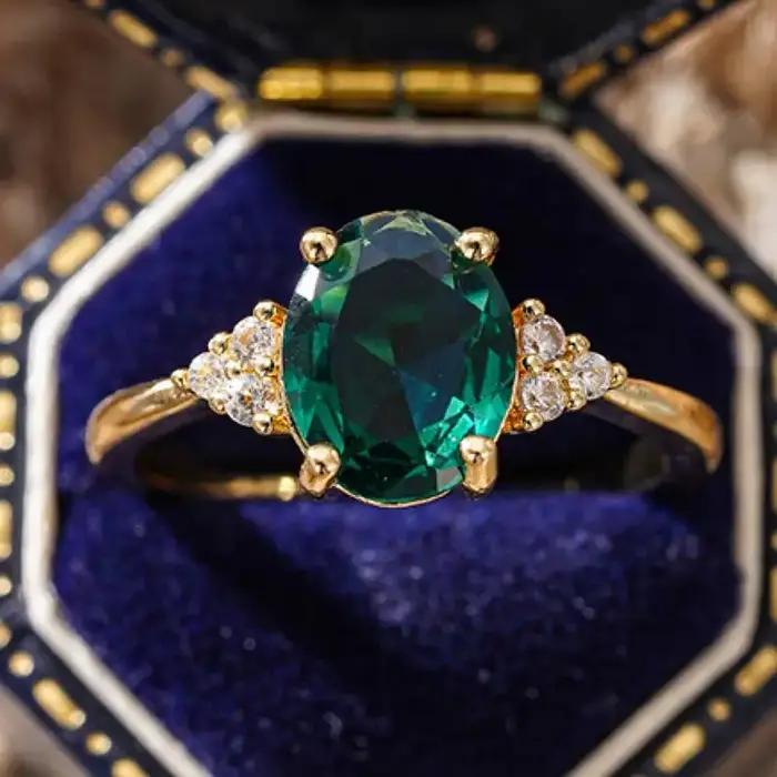 Huitan – bague fantaisie couleur or pour femmes