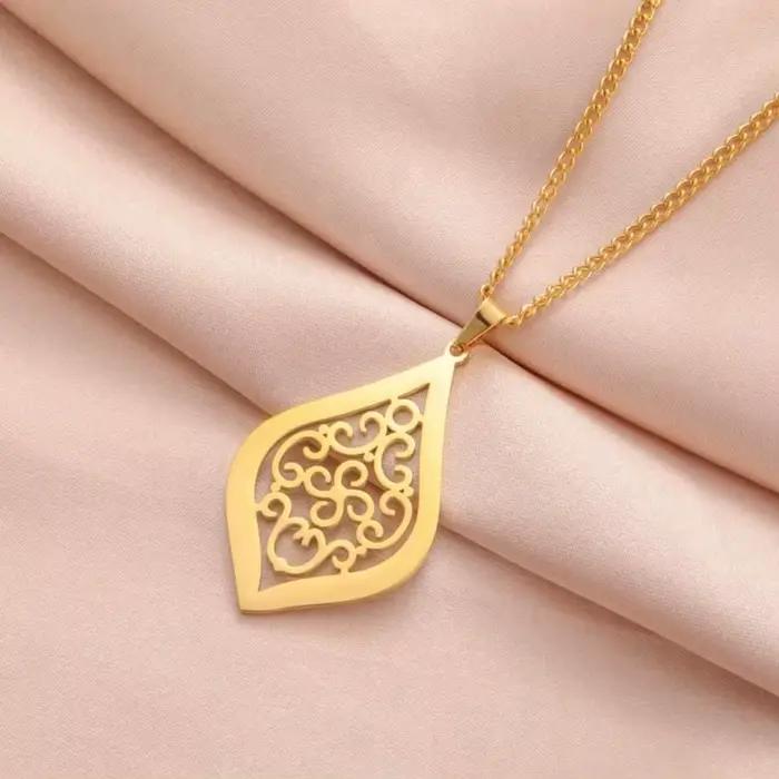 LIKGREAT Collier pendentif fleur noeud celtique pour femmes et hommes