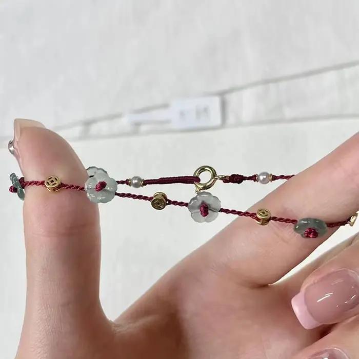 Bracelet Pentagramme Rose Femme Coquille ULrouge Porte-Bonheur Navire Chia Élégant Occasions Spéciales