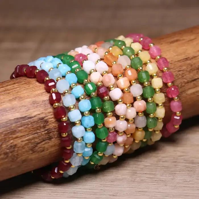 Bracelet de perles de pierres précieuses naturelles pour femmes