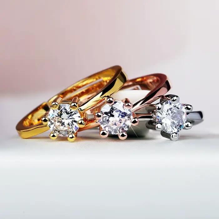 Bague de luxe en argent regardé 925 pour femme
