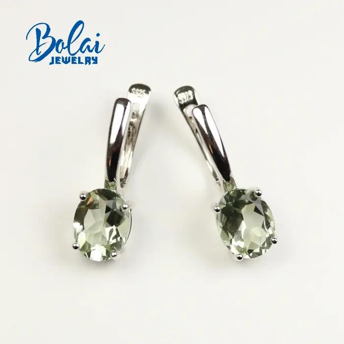 Boucle d'oreille en argent sterling 925 sertie d'améthyste verte naturelle élégante pour femmes occasions spéciales anniversaire quotidien