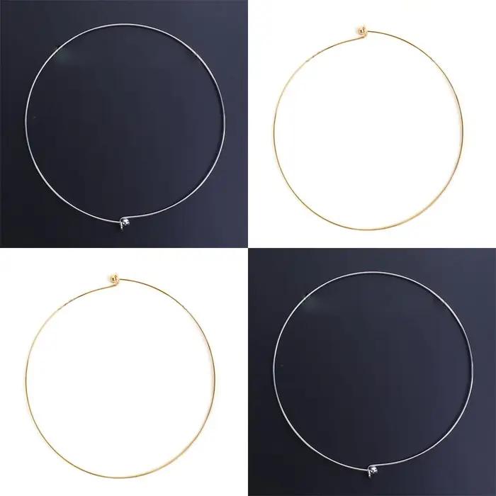 Collier rond en acier inoxydable 304 avec boule parfaite embout or argent bijoux fait main pour femmes hommes occasions spéciales