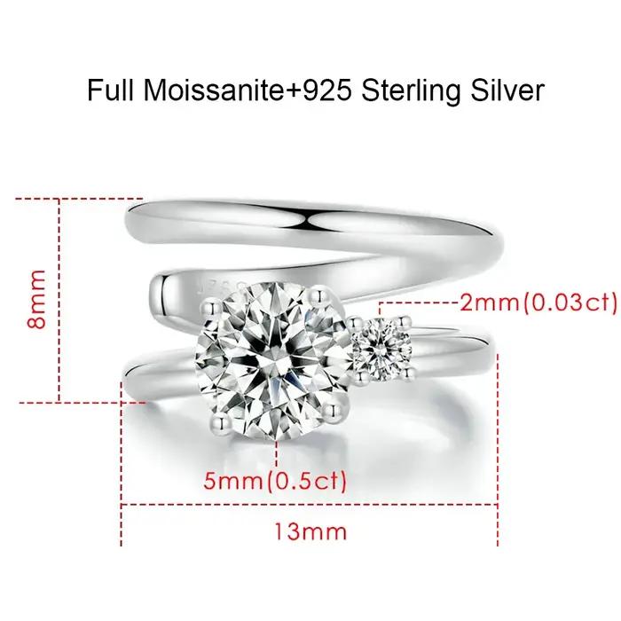 Boucles d'oreilles à Clip en Moissanite U scintillantes pour femmes en argent Sterling 925 bijoux de fête occasions spéciales partys anniversaires mariage cadeaux pour femmes