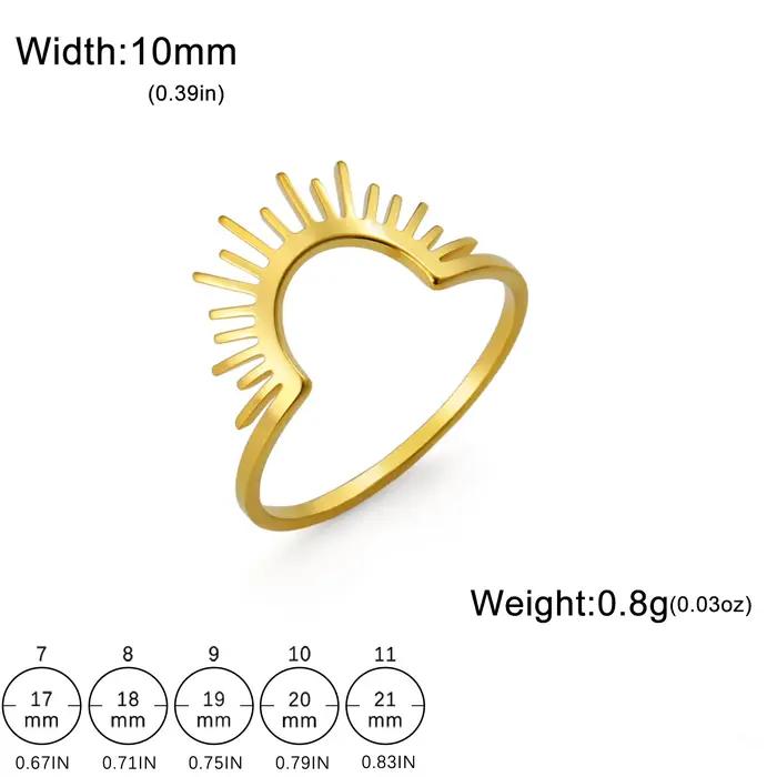 Skyrim – bague solaire demi-cercle pour femmes