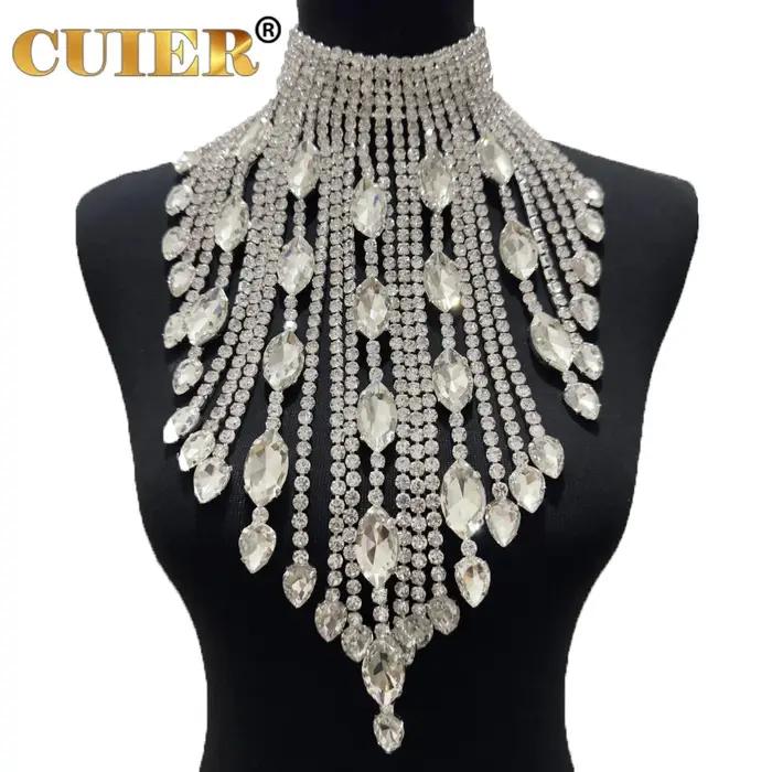 Collier en cristal AB à pompon irrégulier pour femme élégant tour de cou bijoux de mariage pour femmes occasions spéciales soirée chic